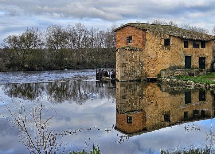 Molino de Santa Teresa en la ribera tormesina a su paso por localidad de Juzbado (2024)